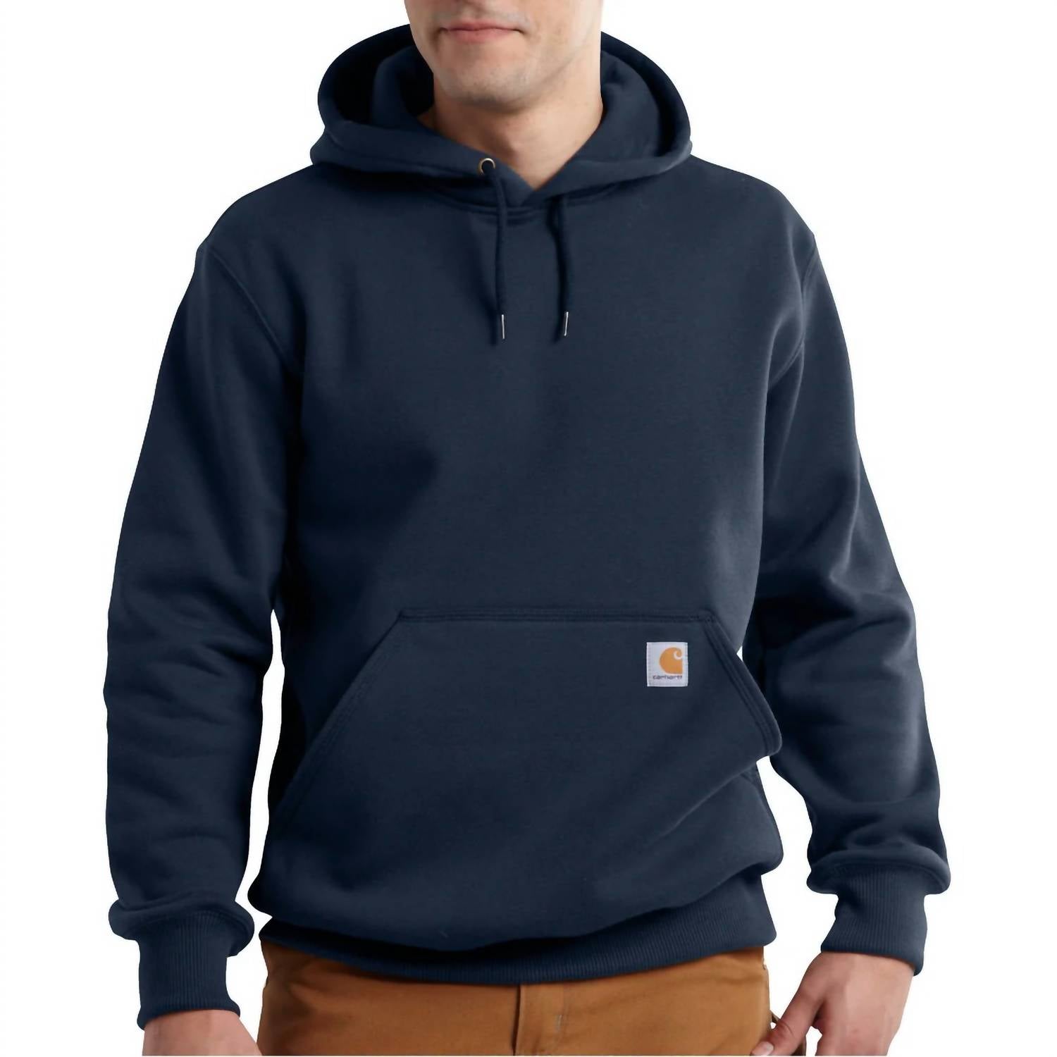 carhartt Rain Defender Paxton Heavyweight Hooded Sweatshirt in new navy - men's shirt