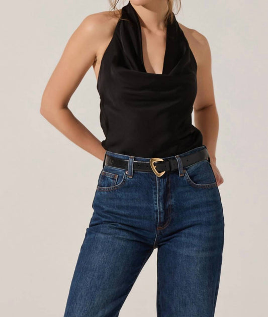 Astr - Zelenka Cowl Neck Halter Top
