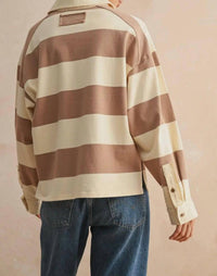 Miou Muse - Long Sleeve Wide Panel Knitted Shirt