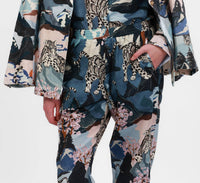 Las Sureñas Snow Leopard Blazer in blue - women's jacket - detail view