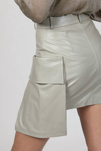 MINI CARGO LEATHER SKIRT