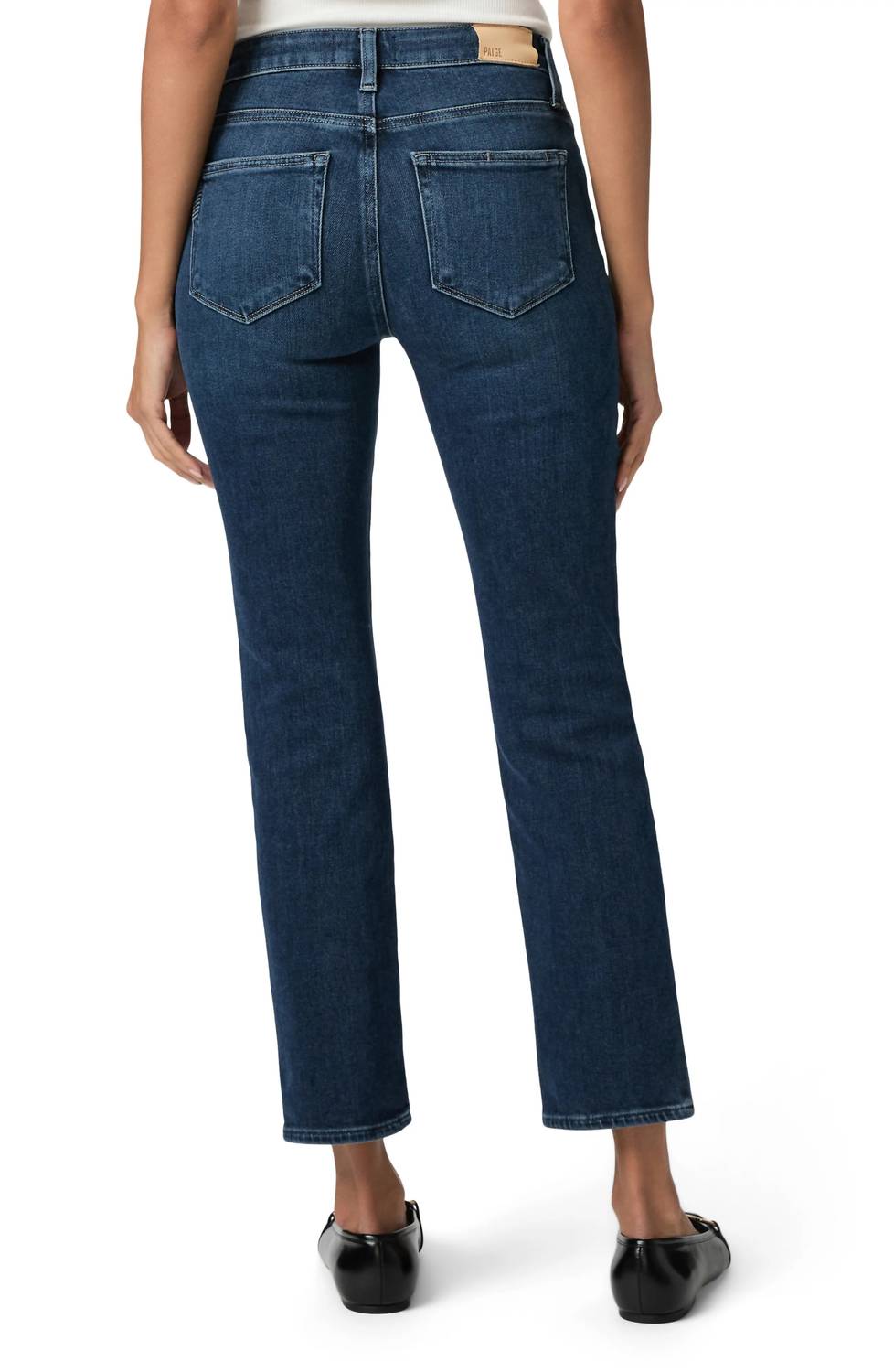 Paige Cindy High Rise Slim Ankle Jeans in reagent st - women's jeans - detail view
