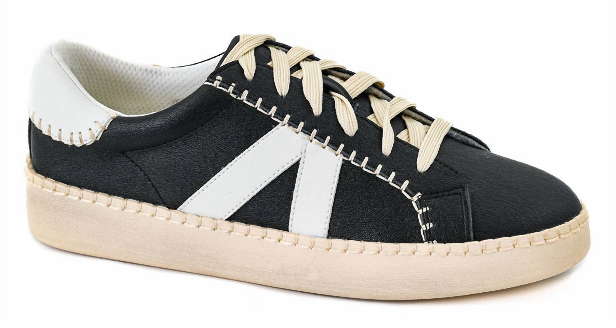 Hey Girl by Corkys Women's Friends Zone Sneaker in black with white stripe - women's sneaker