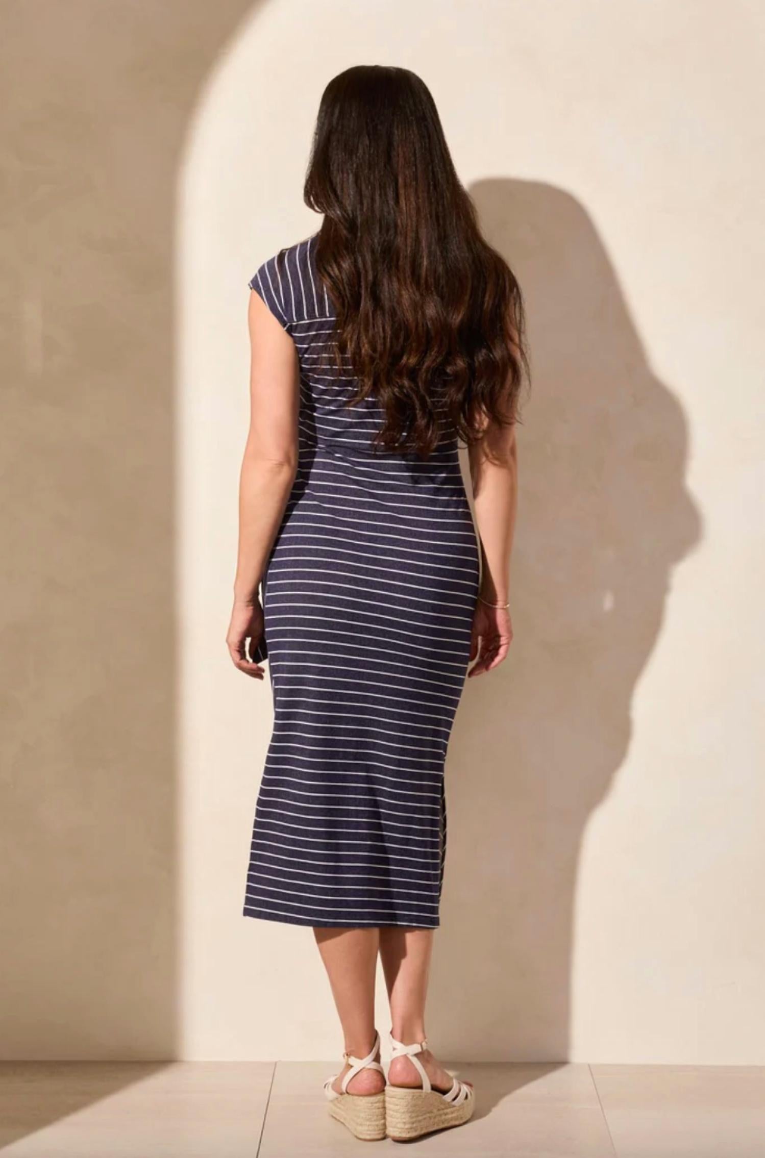 Tribal - Short Sleeve Tie Nautical Dress