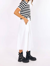 SAGE THE LABEL Daphne Stripe Button Cardigan in black ivory - women's cardigan - detail view