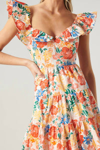 Sugarlips - Saint Lucia Floral Sweetheart Ruffle Mini Dress