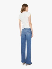 Mother High Waisted Bookie Sneak Bootcut Jeans in knick knack paddy whack - women's jeans - detail view