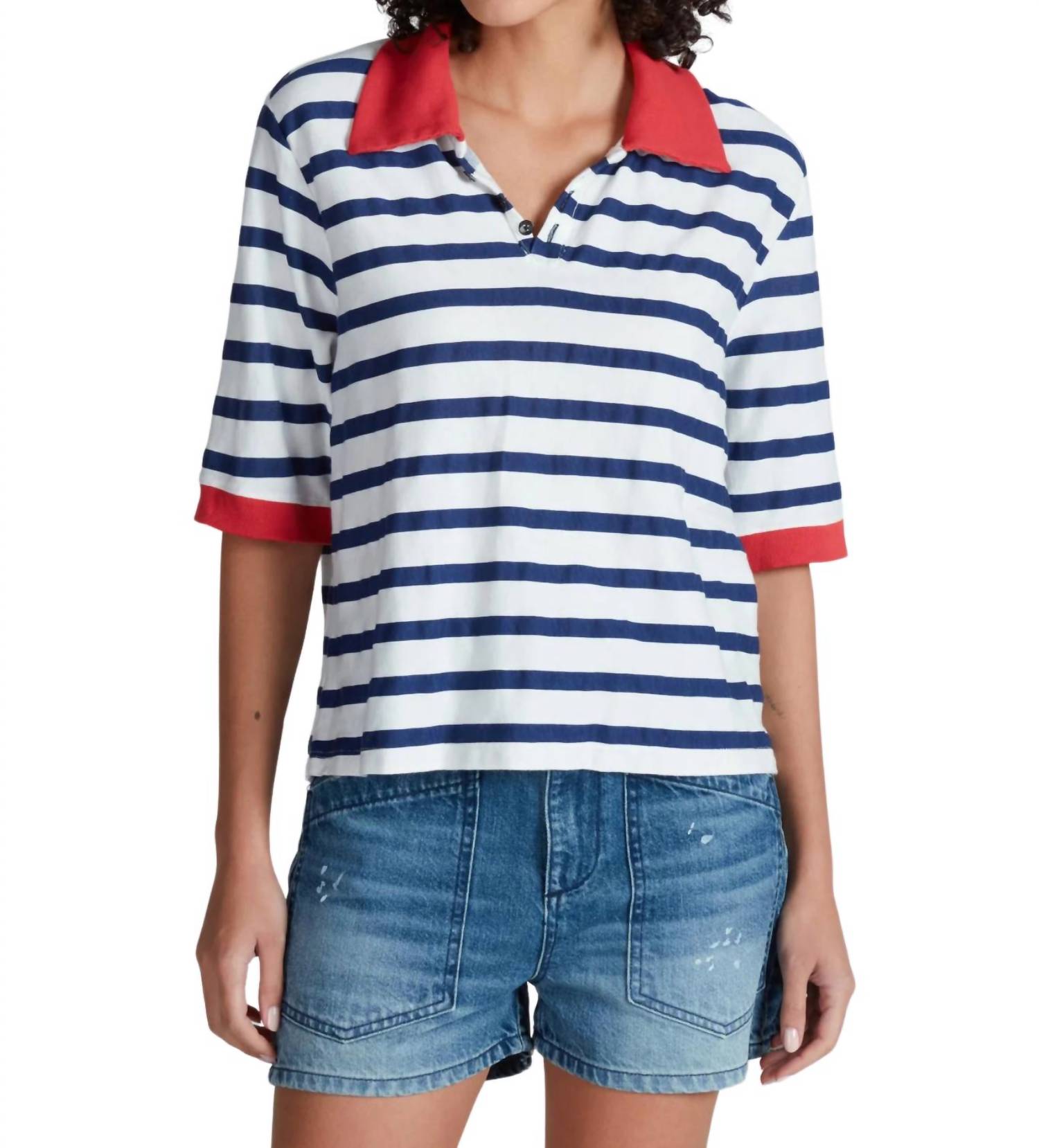 Askk Ny - Cropped Stripe Polo
