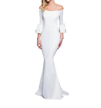 Terani Couture Off-the-shoulder Mermaid Evening Gown in ivory - women's dress