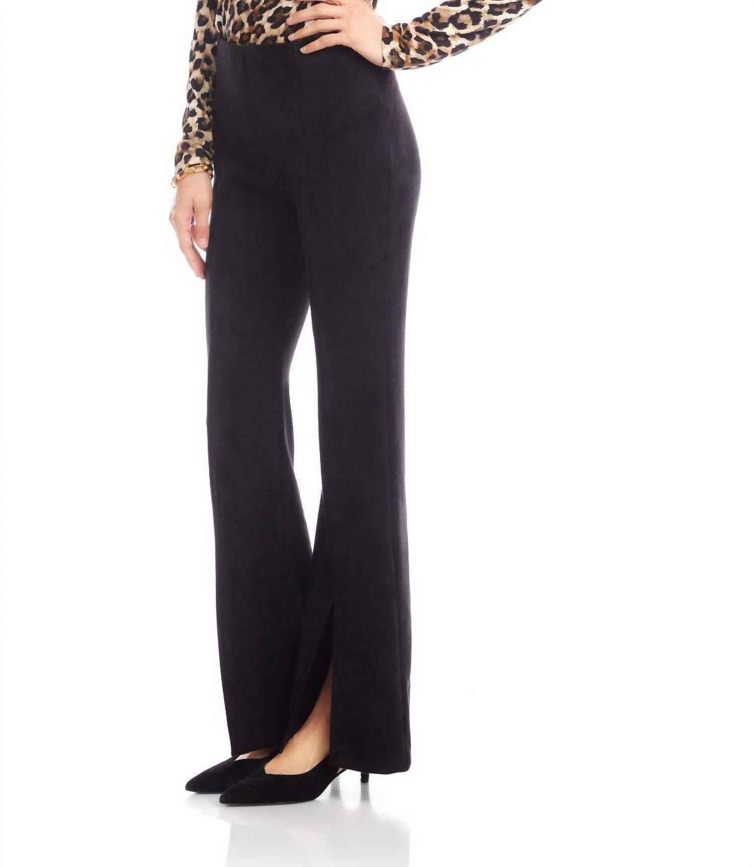 Karen Kane - Faux Suede Front Slit Pants