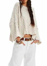 Lovesoft - Cropped Cable Knit Sweater