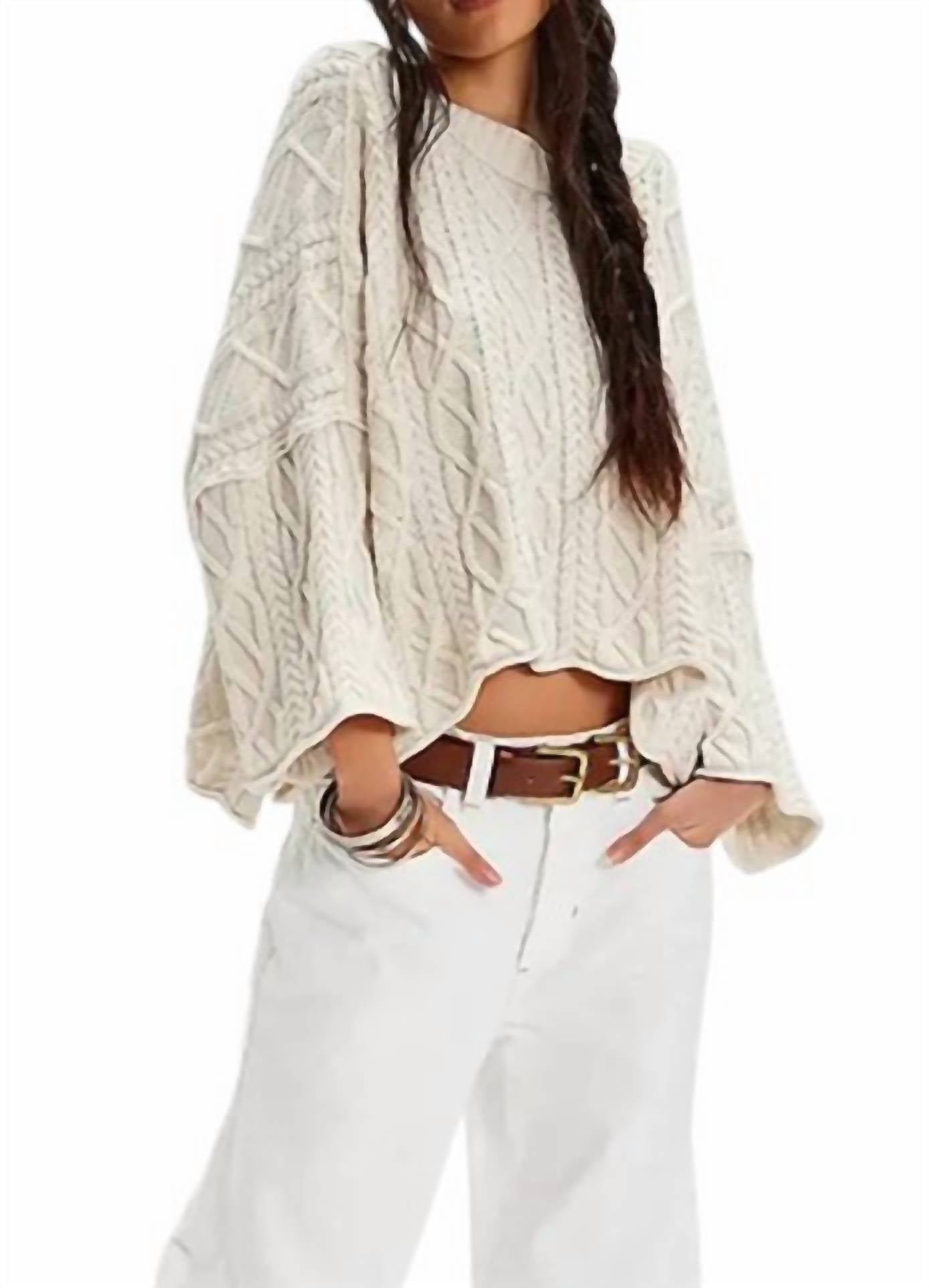 Lovesoft - Cropped Cable Knit Sweater