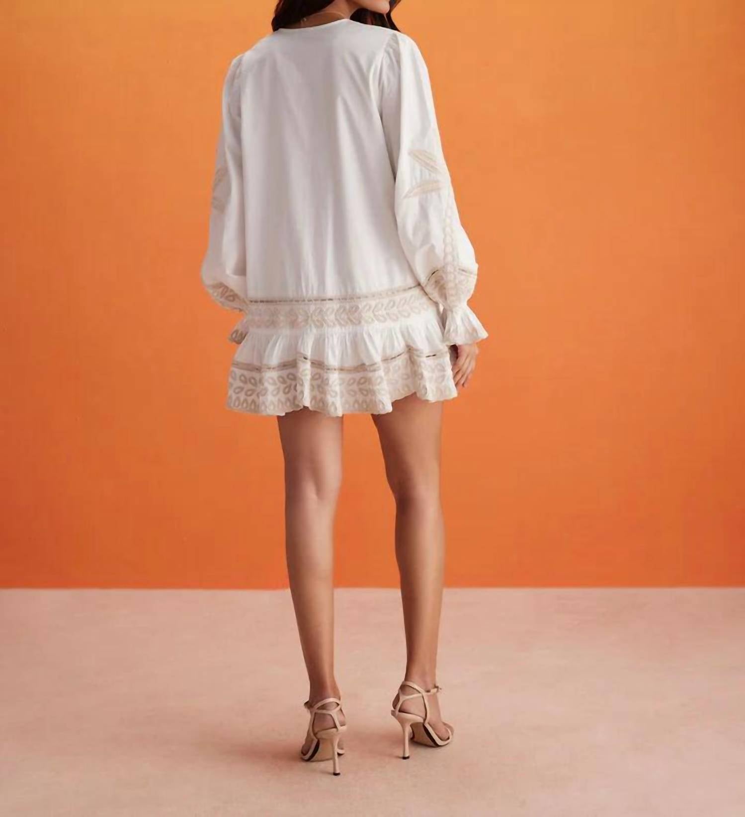 Hemant & Nandita - Ari Embroidered Long Sleeve Mini Dress