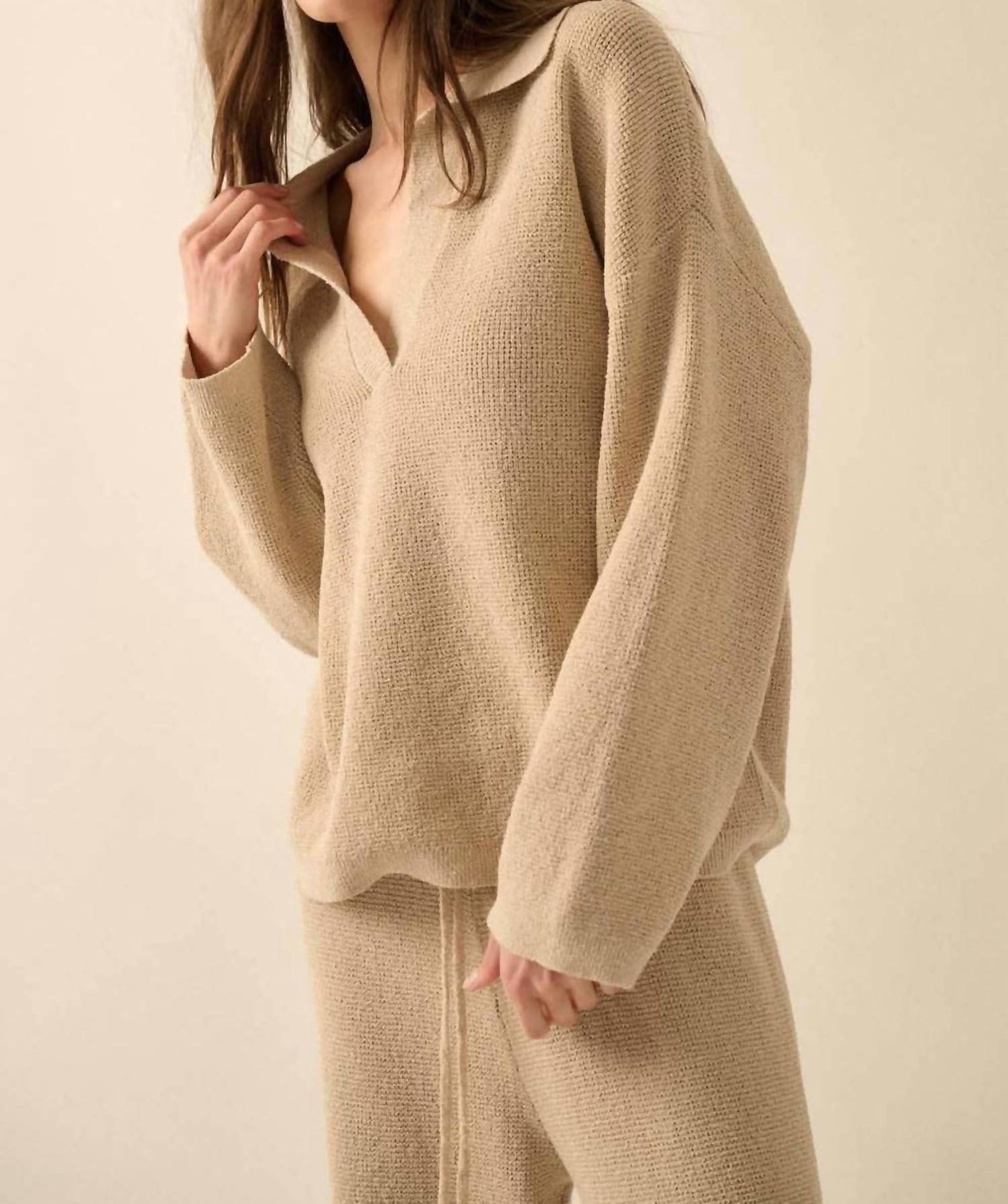 Promesa - Knit Long Sleeve V Neck Sweater