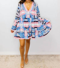Pol - Beaded V-neck Mini Dress