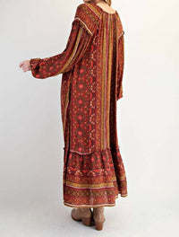 Easel - Floral Printed Tiered Maxi Dress