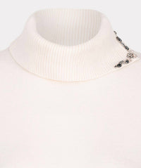 Esqualo - Gida Gem Embellished Split Turtleneck Sweater