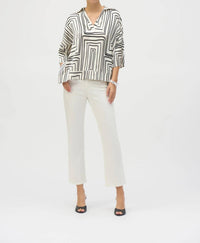 Joseph Ribkoff - Satin Geometric Print Boxy Top