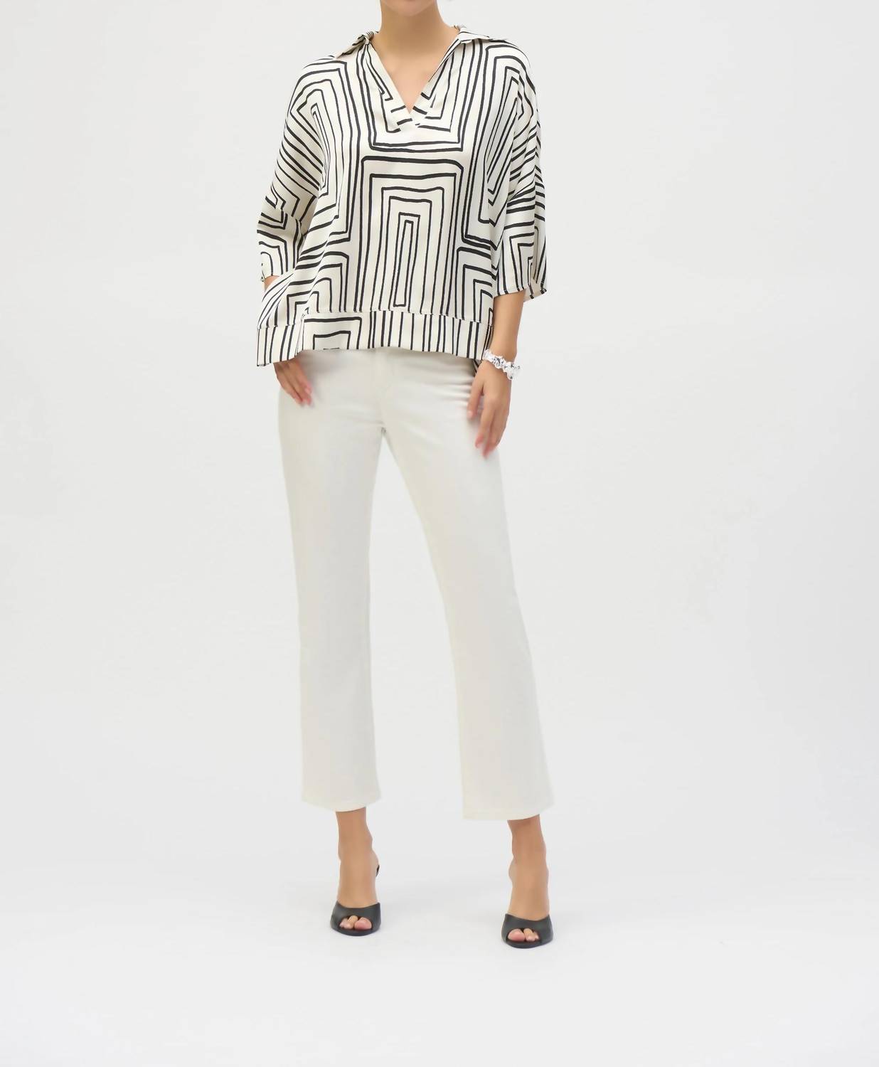 Joseph Ribkoff - Satin Geometric Print Boxy Top