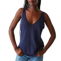 Michael Stars Women's Scarlett V-neck Tank Top in nocturnal - women's tank top