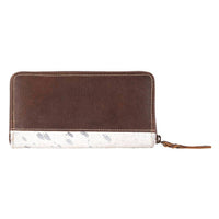 Sixtease Bags Women's Silver Wallet in brown white - women's bag - detail view