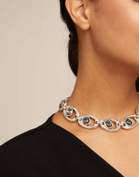 Unode50 - Short Oval Link Chain Necklace With Crystal
