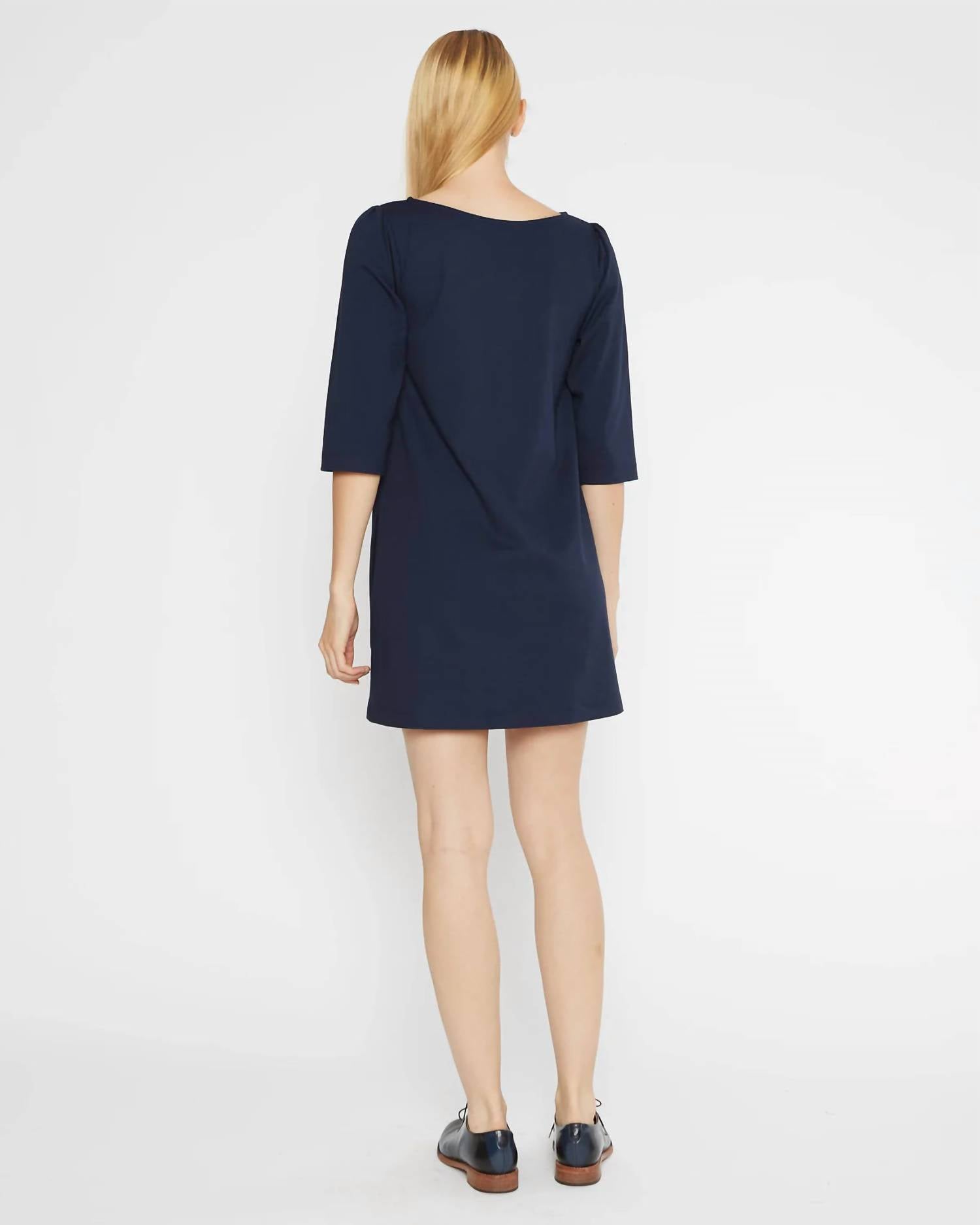 RIPLEY RADER Ponte Knit A-line Dress in navy - women's dress - detail view
