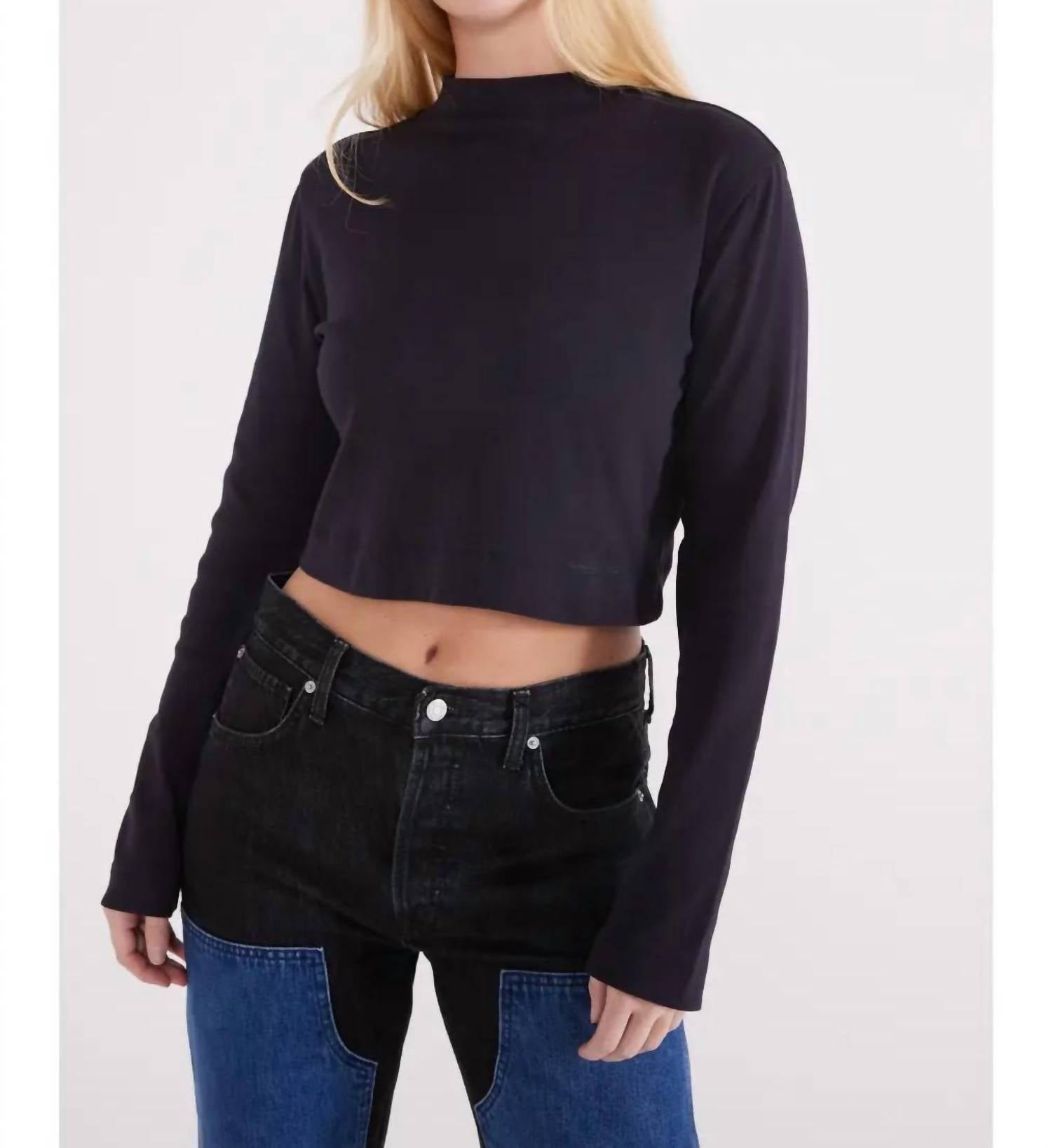 Etica - Bella Ribbed Mock Neck Top