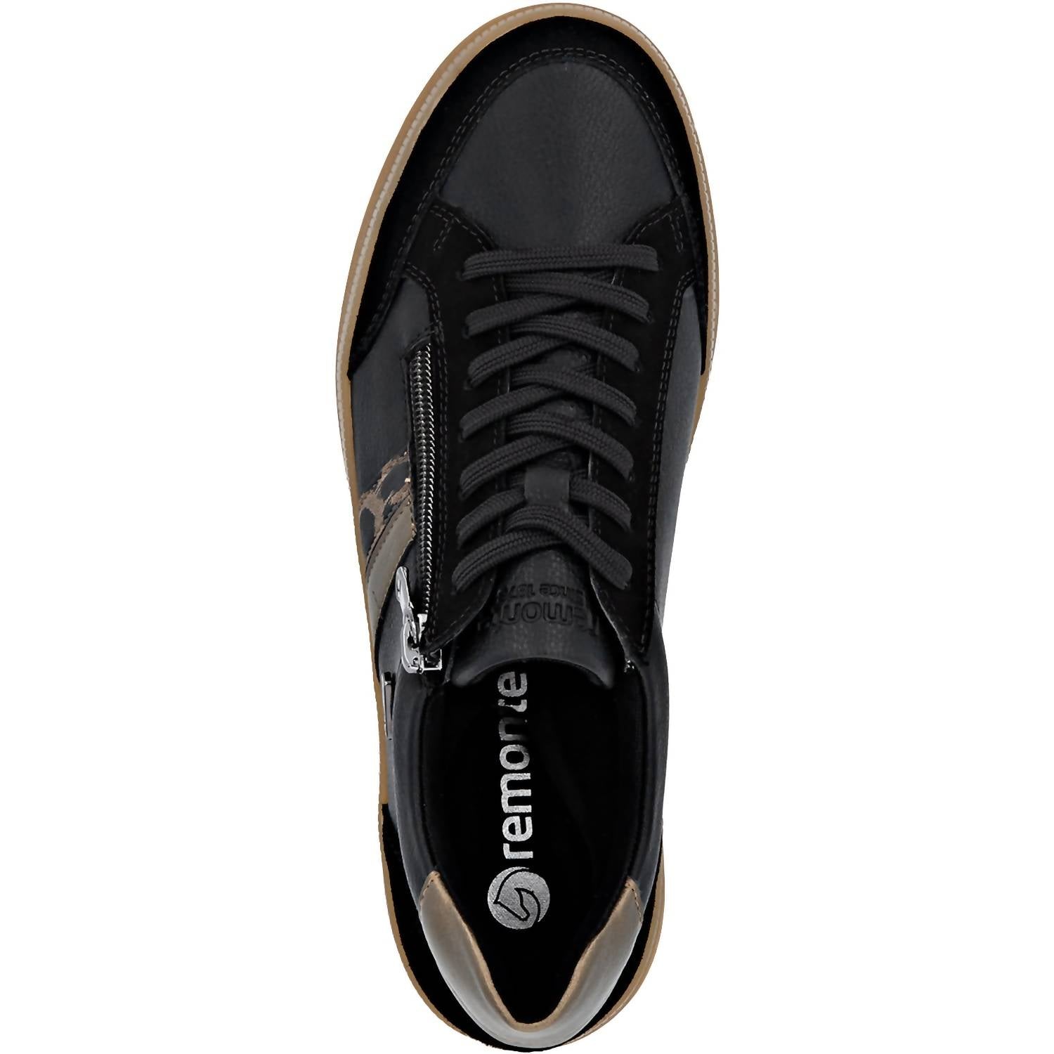 Remonte Women's Demi 04 Shoe in black combo - women's sneaker - detail view