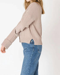 Dex Clothing - Cuffed Sleeve Textured Cardigan
