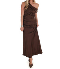 Mable - Satin Luxe One Shoulder Maxi Dress