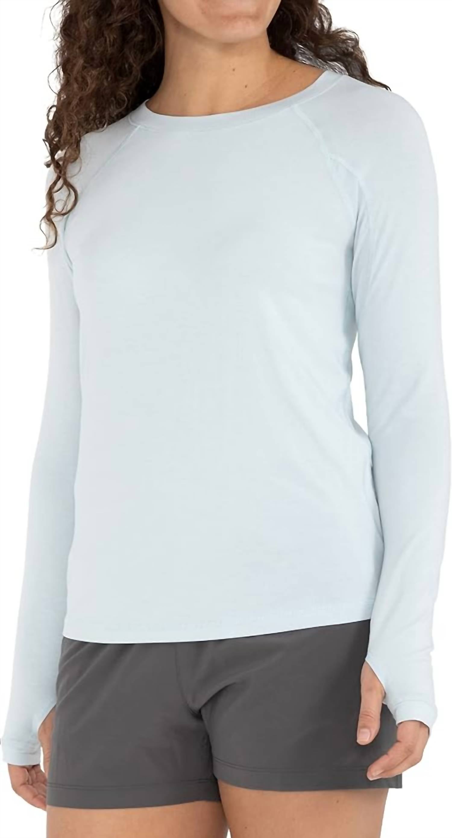 FREE FLY Women's Bamboo Shade Long Sleeve Top in tide pool - women's long sleeve top