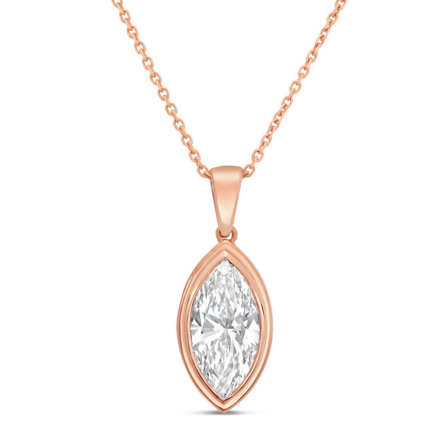 Diana M Jewels - Women's Marquise Lab-Grown Diamond Pendant Necklace (15.00 Ct) - Grand