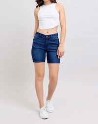 Judy Blue High Waist V-front Bermuda Shorts in blue - women's shorts - view 6