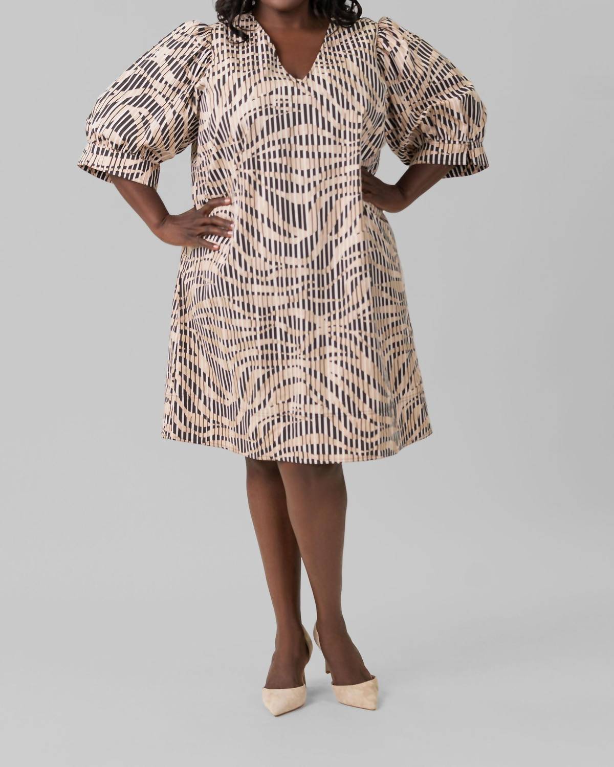 Marie Oliver - Ola V-neck Mini Dress - Plus