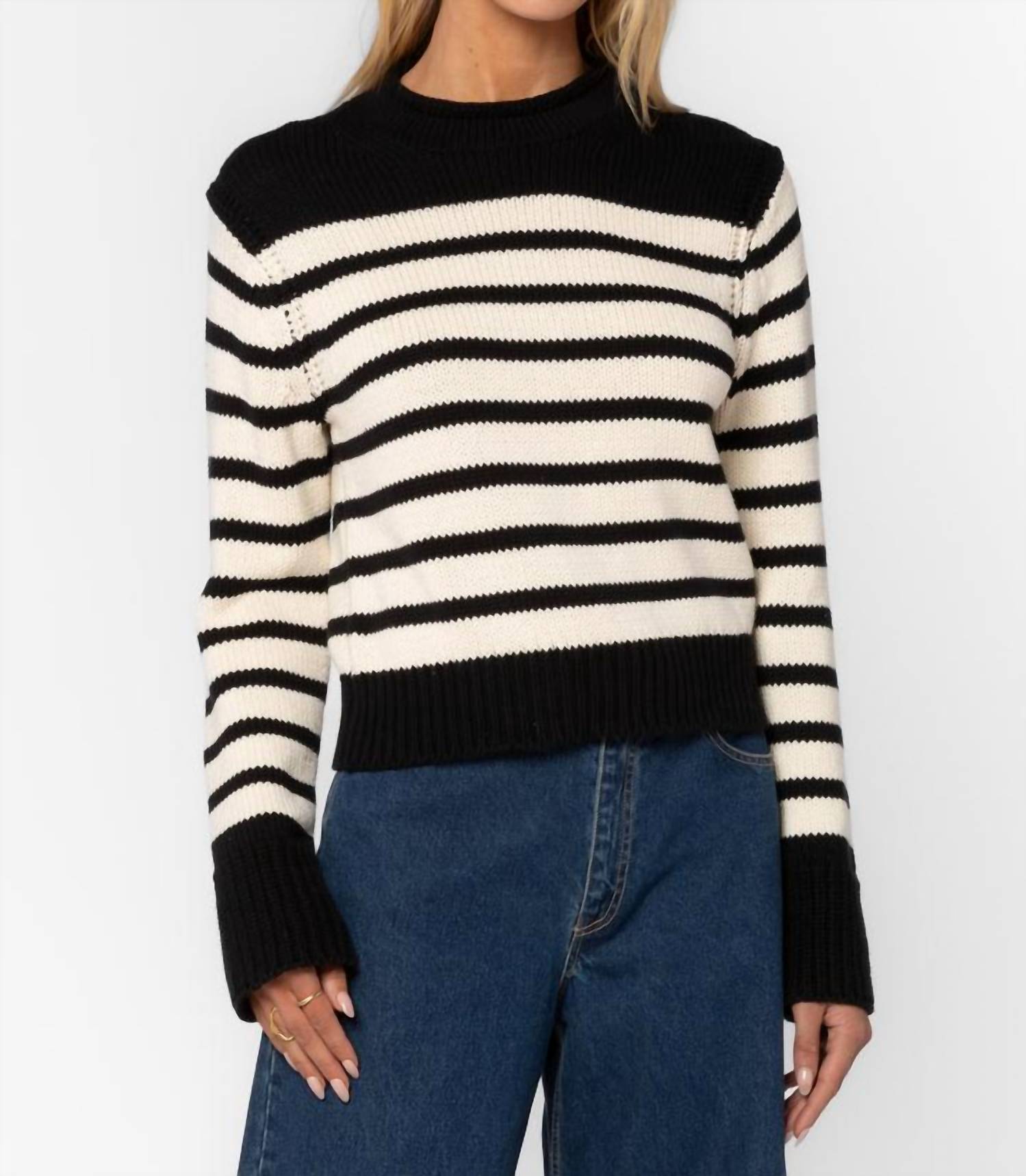 Velvet Heart Ridley Striped Sweater in bandit stripe - women's sweater