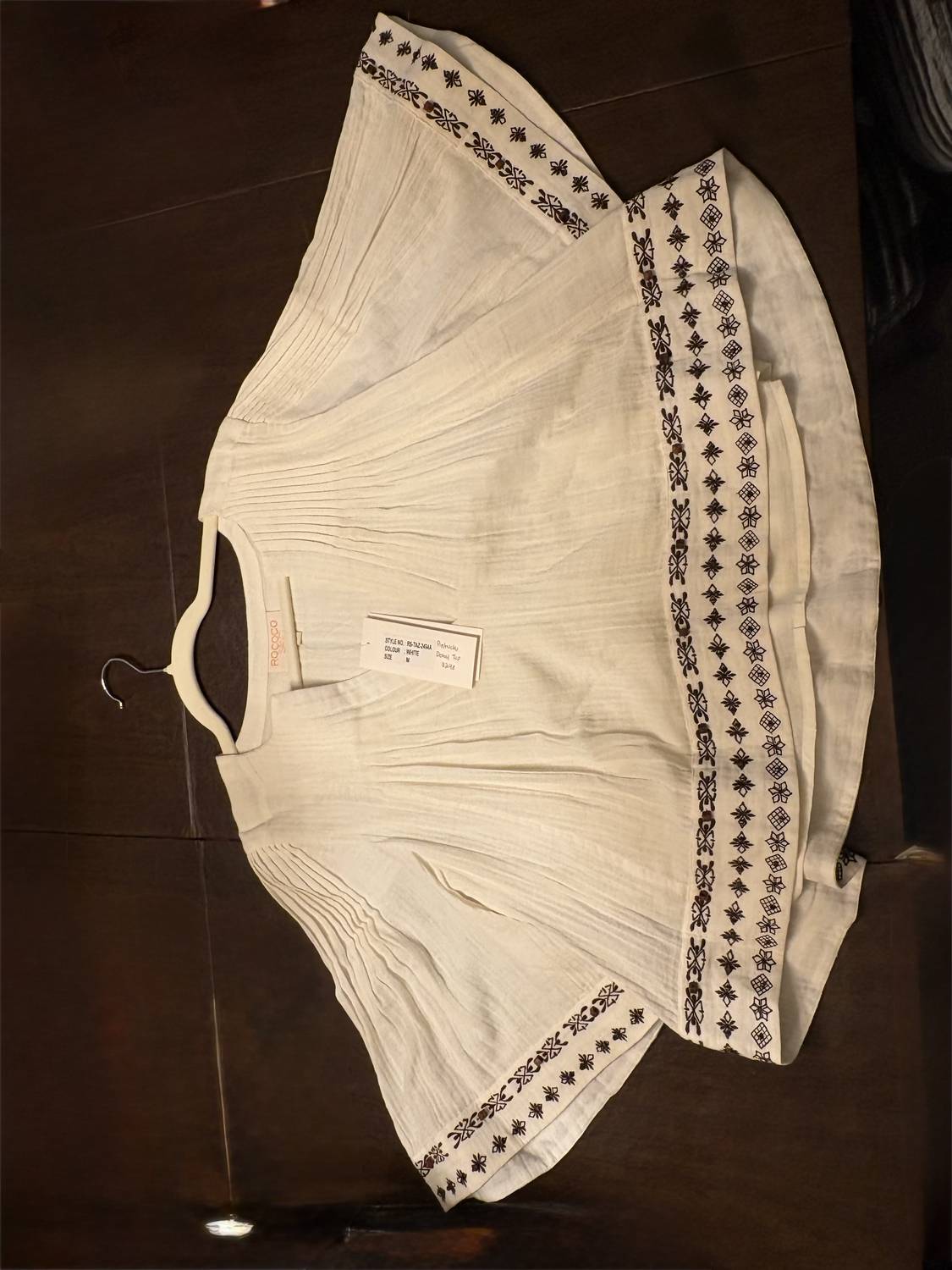 Rococo Sand - pintucks detail top