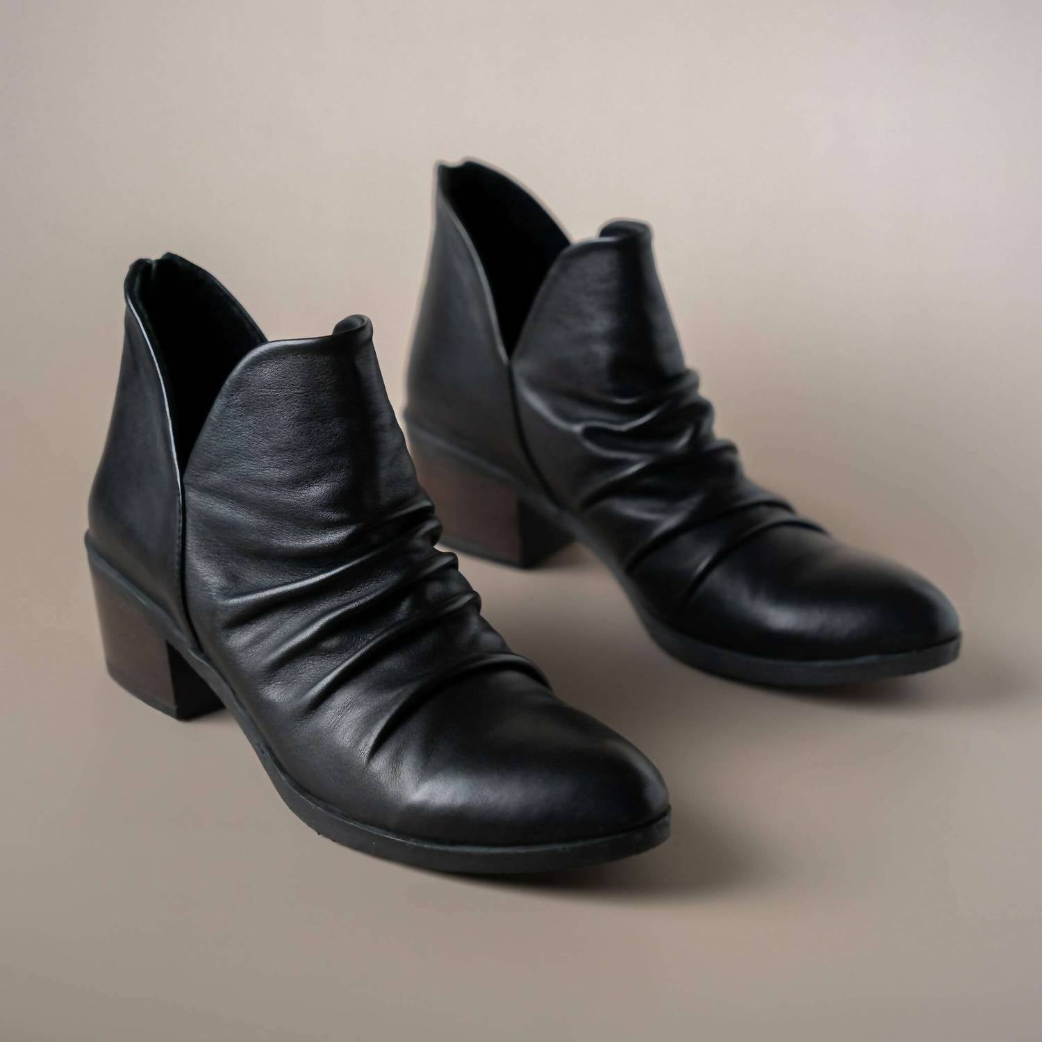 bueno Women's Cori Ankle Boots in black leather - women's shoe - alternate view