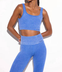 SPIRITUAL GANGSTER Seamless Love Longline Bra in electric blue - women's intimate