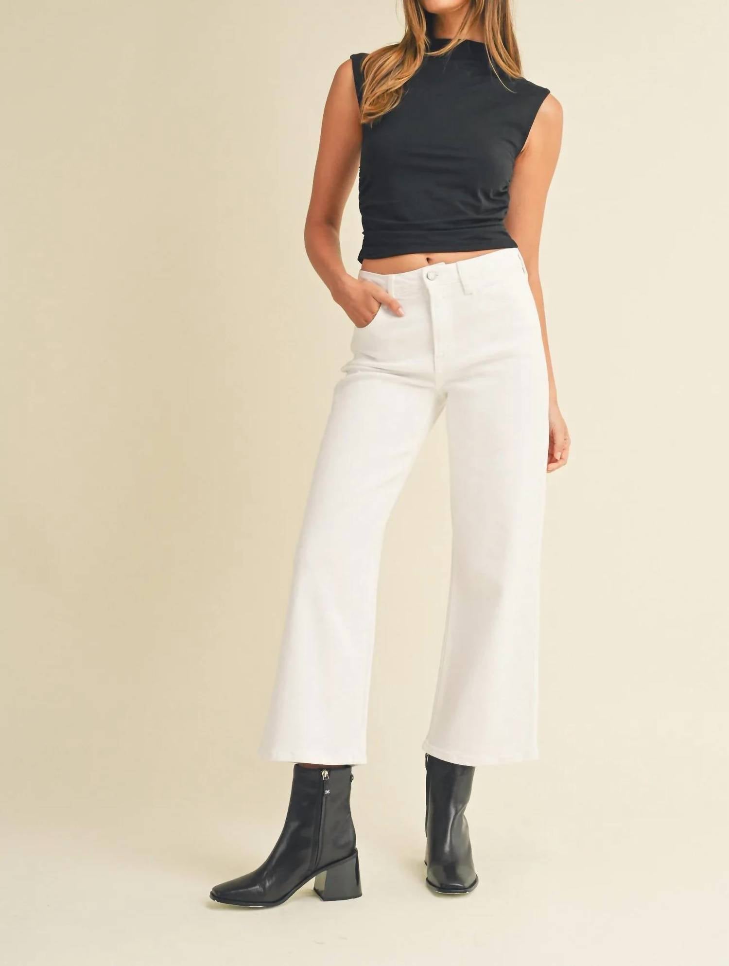 Just Black Denim - Slim Wide Leg Jeans