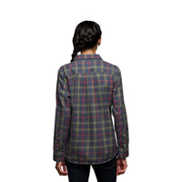 Black Diamond Women's Project Twill Long Sleeve Button Down in charcoal tundra - women's shirt - detail view