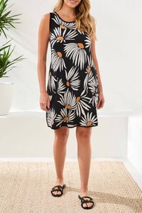 TRIBAL Reversible A-Line Dress in black 0002 - women's dress