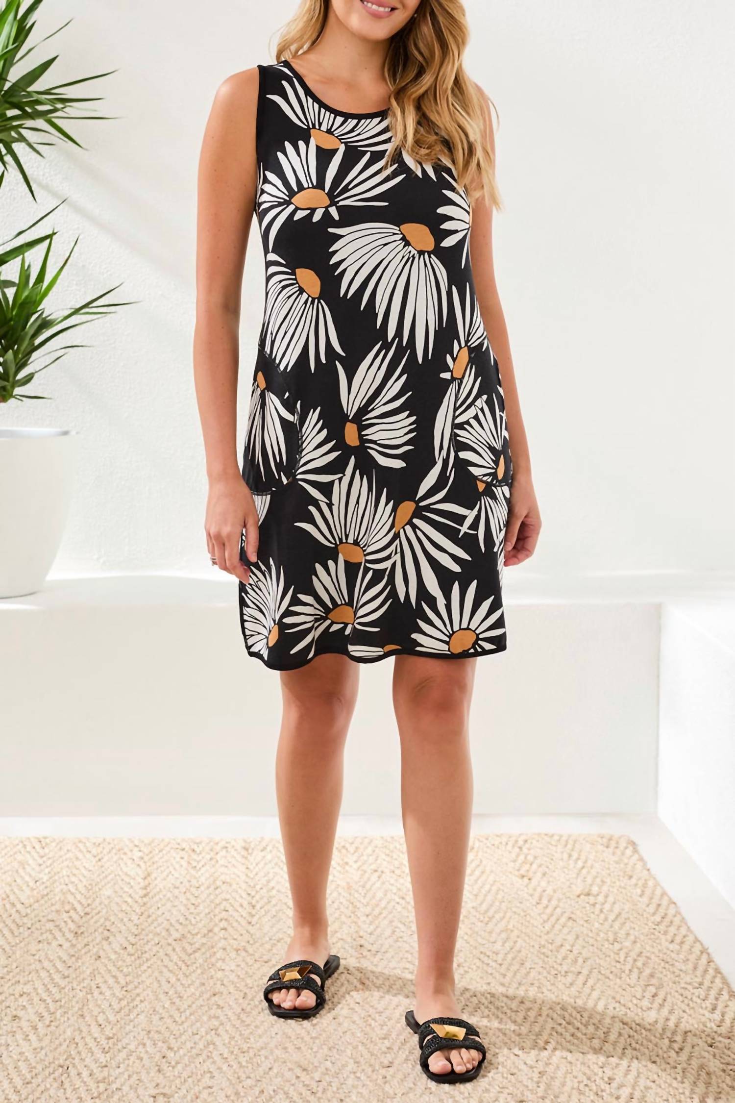 TRIBAL Reversible A-Line Dress in black 0002 - women's dress