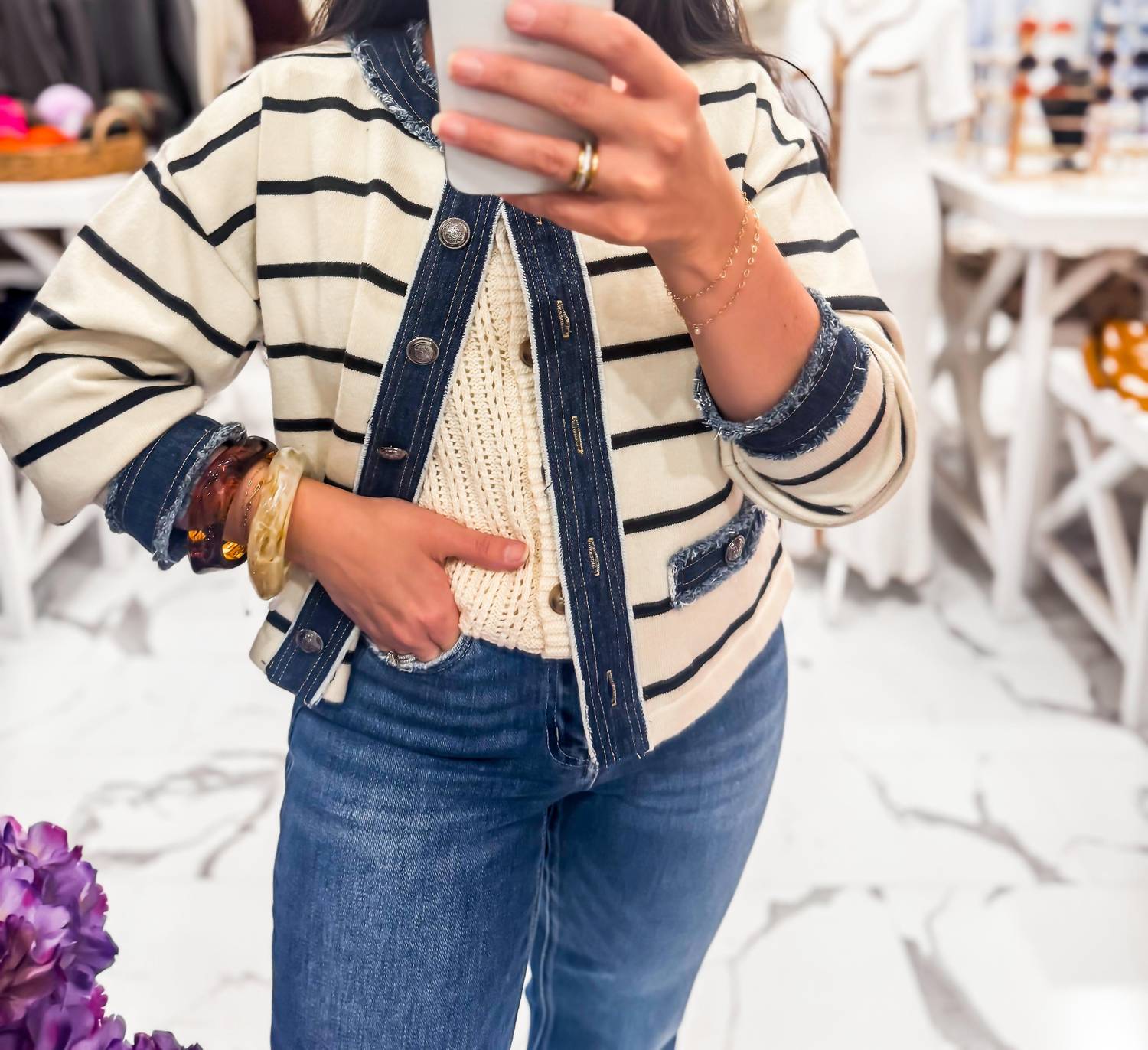 Able - French Girl Favorite Stripe Cardigan