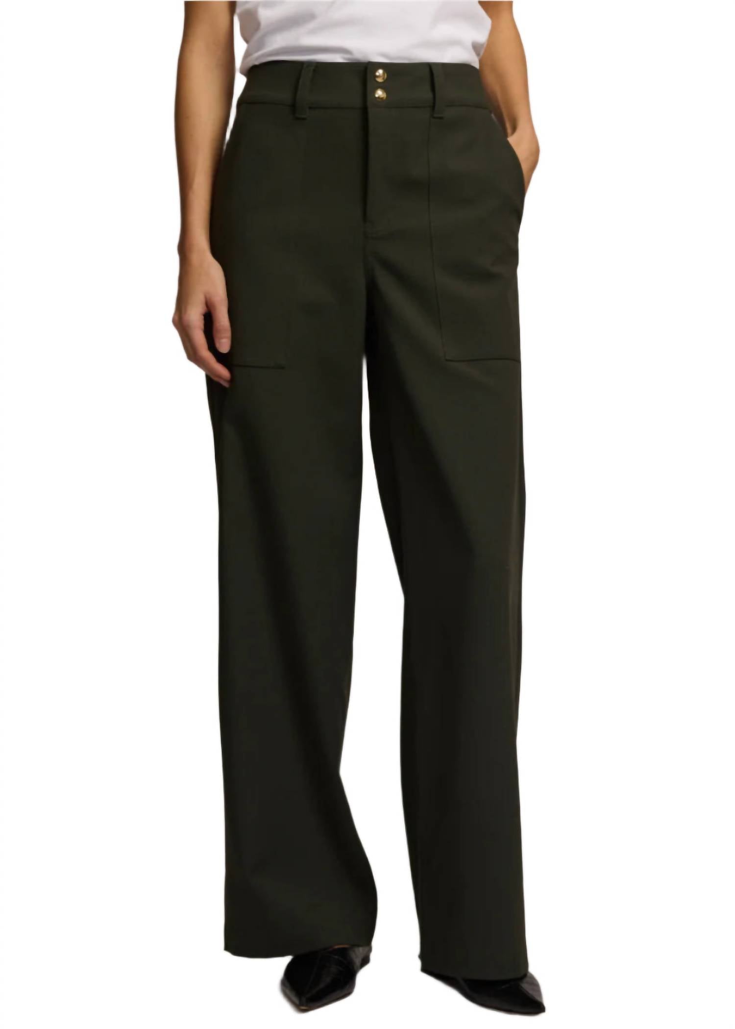 Hinson Wu Kelly Traveler's Twill Pants in oregano - women's pants - view 4