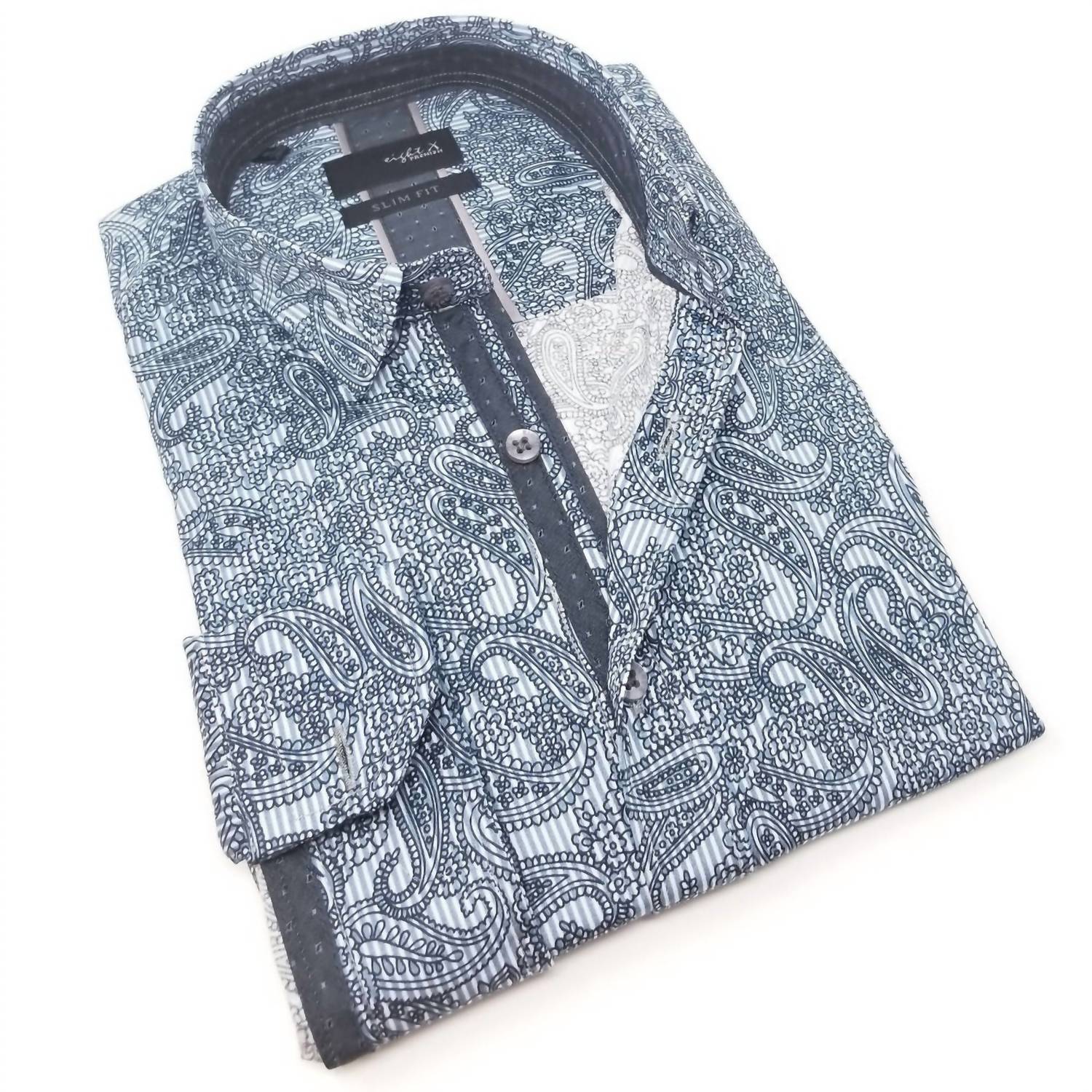 Eight X - Sketch Paisley Button Down Shirt With Trim