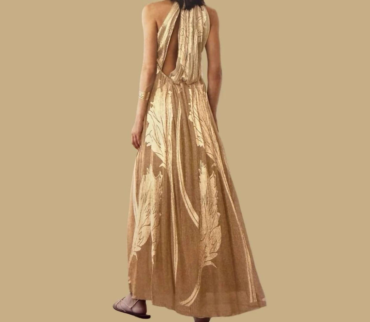 Aggel Knitwear - The Callista Metallic Plissé Maxi Dress