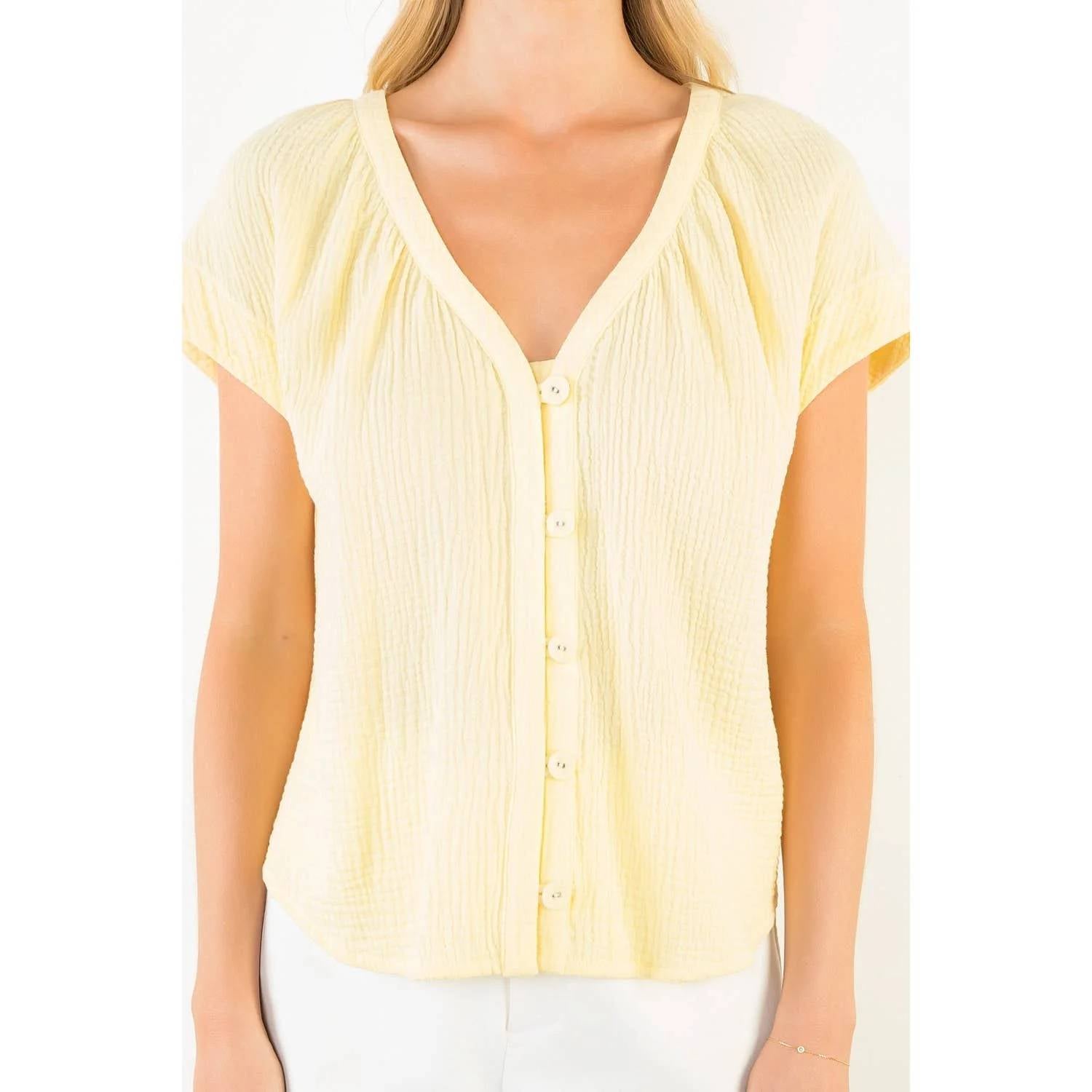 Thml - Buttons Short Sleeve Top