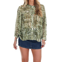 Ee:Some - Bright Side Print Button Front Top