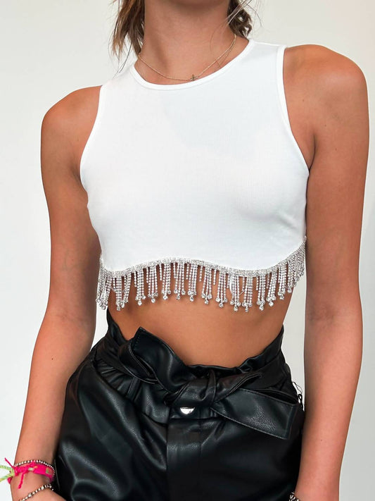 The Vintage Shop - Rhinestone Sleeveless Crop Top